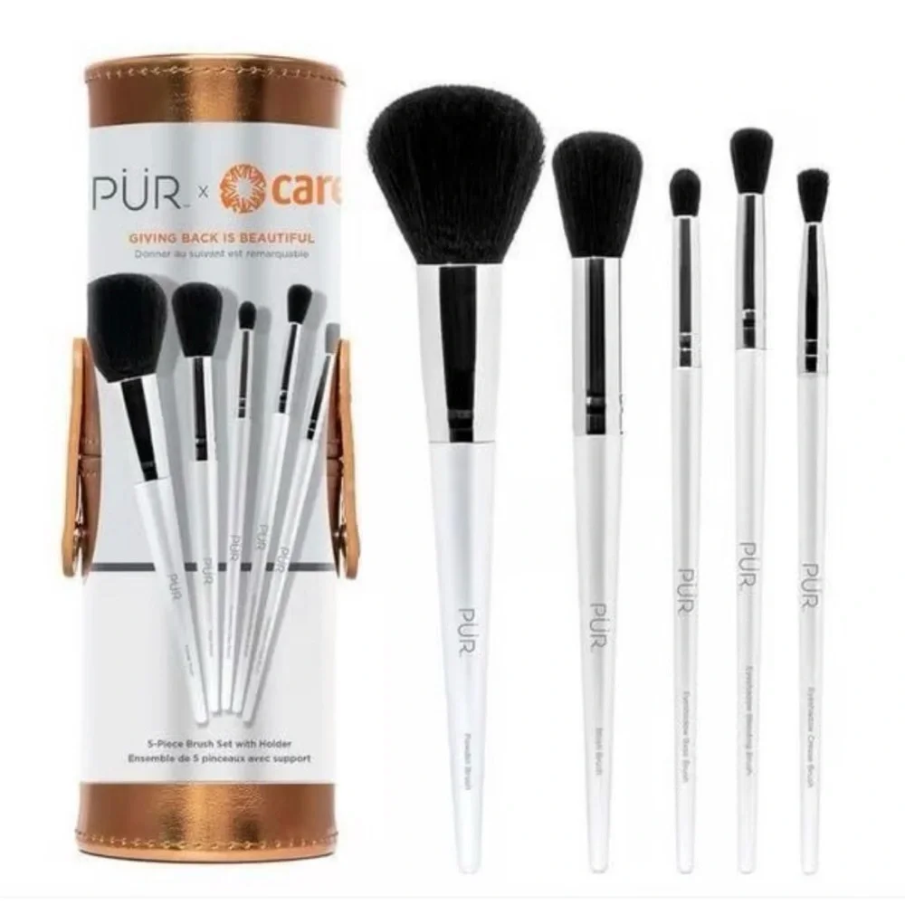 PÜR x Care 5 Piece Makeup Set with Holder NWT